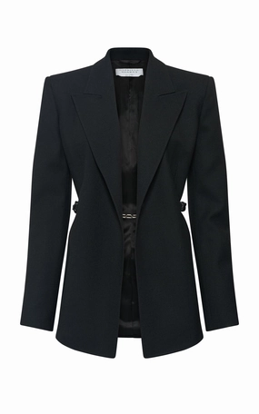 Polished Wear Epona Chain Blazer in Black Recycled Virgin Wool