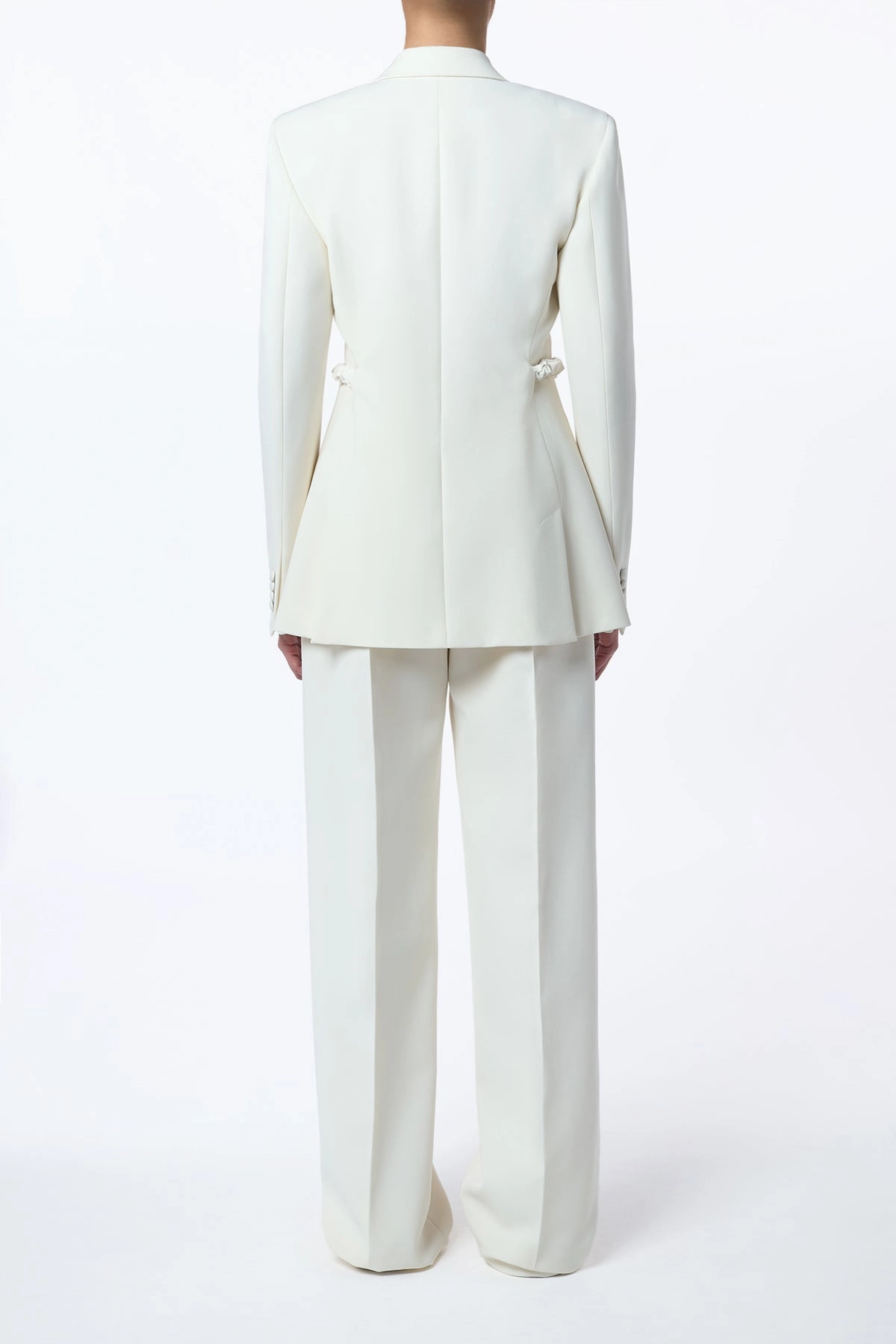 Epona Chain Blazer in Ivory Recycled Virgin Wool Luxury Wear