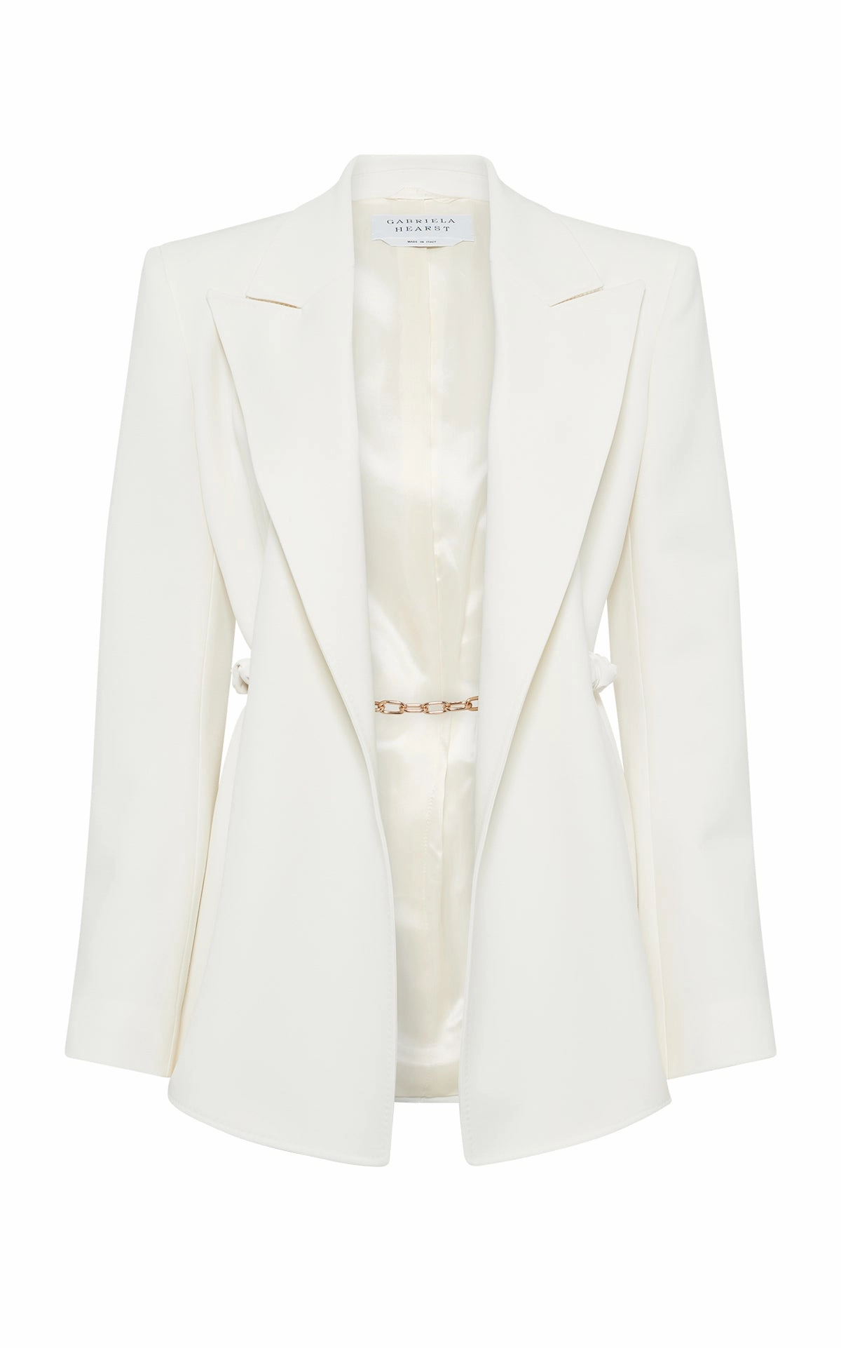 Epona Chain Blazer in Ivory Recycled Virgin Wool Advanced Thread Tensioning Trendy Appearance