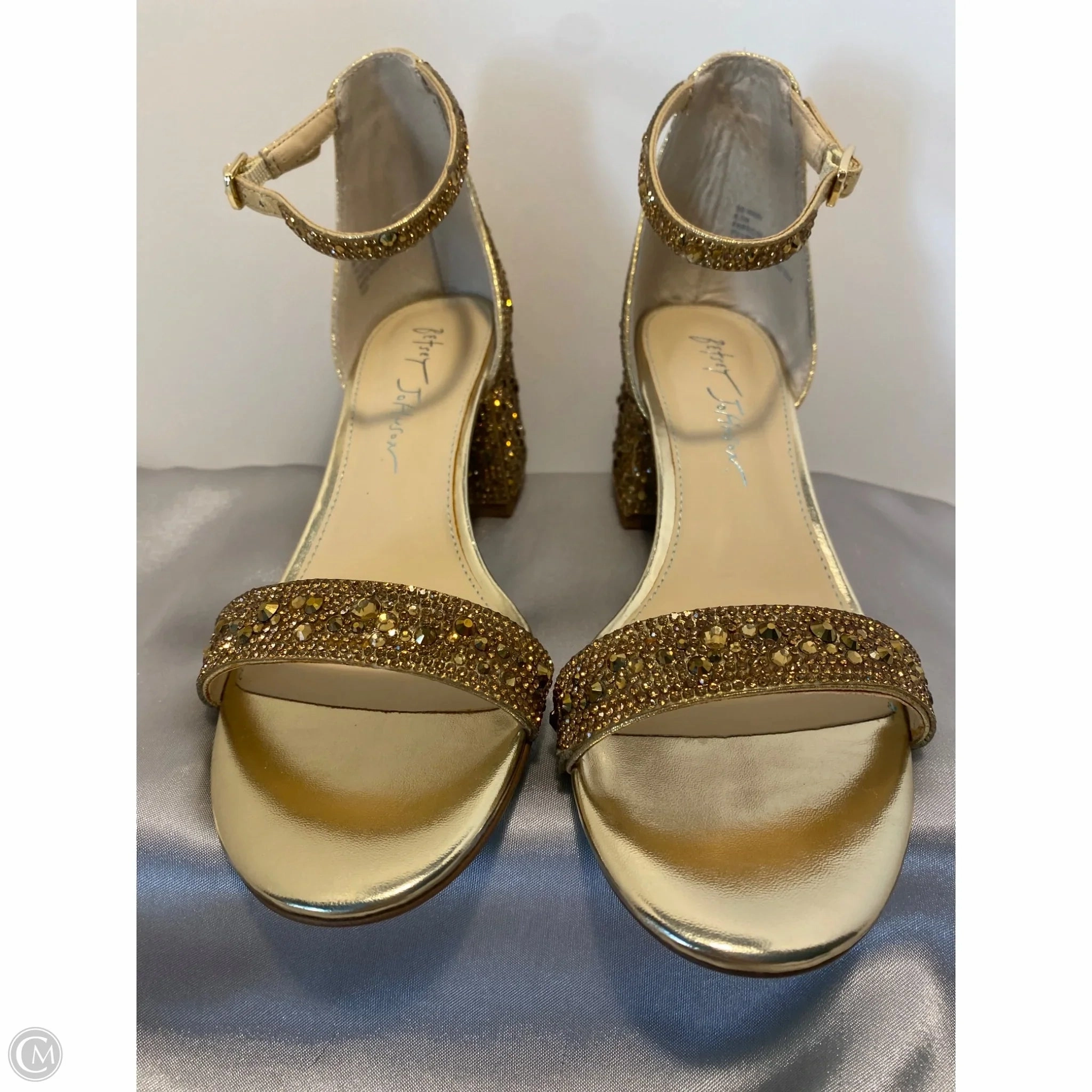 Classic Pumps Vintage Style Heels Shoes Heels Block By Betsey Johnson In Gold, Size: 6.5