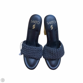 Shoes Heels Block By Franco Sarto In Black, Size: 8.5 Peep Toe Leather Pumps Seasonal High Heels