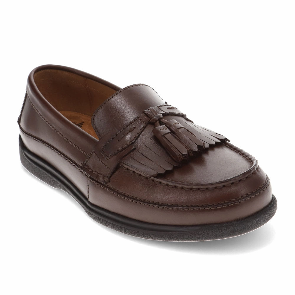 Dockers Mens Sinclair Leather Dress Casual Tassel Loafer Shoe Elastic Easy Cushioning
