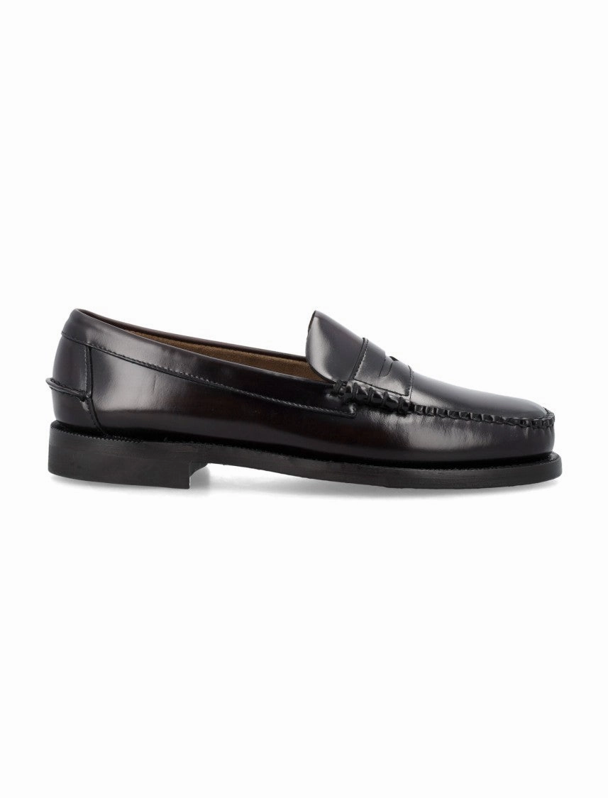 Polished Black Leather Loafers Running