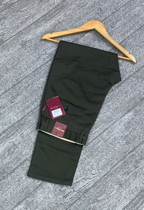 Flexible Support High-Quality Fit Salvatore Ferragamo Green Men Cotton Dress Trouser