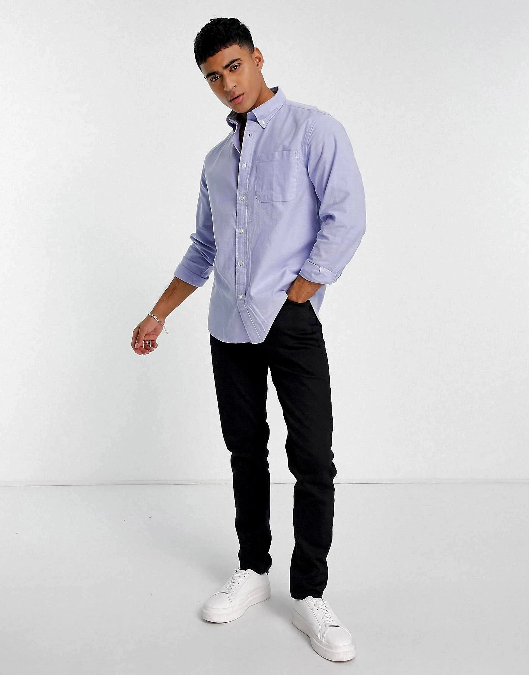 Sustainable Manufacturing Process F&F Oxford shirt in blue