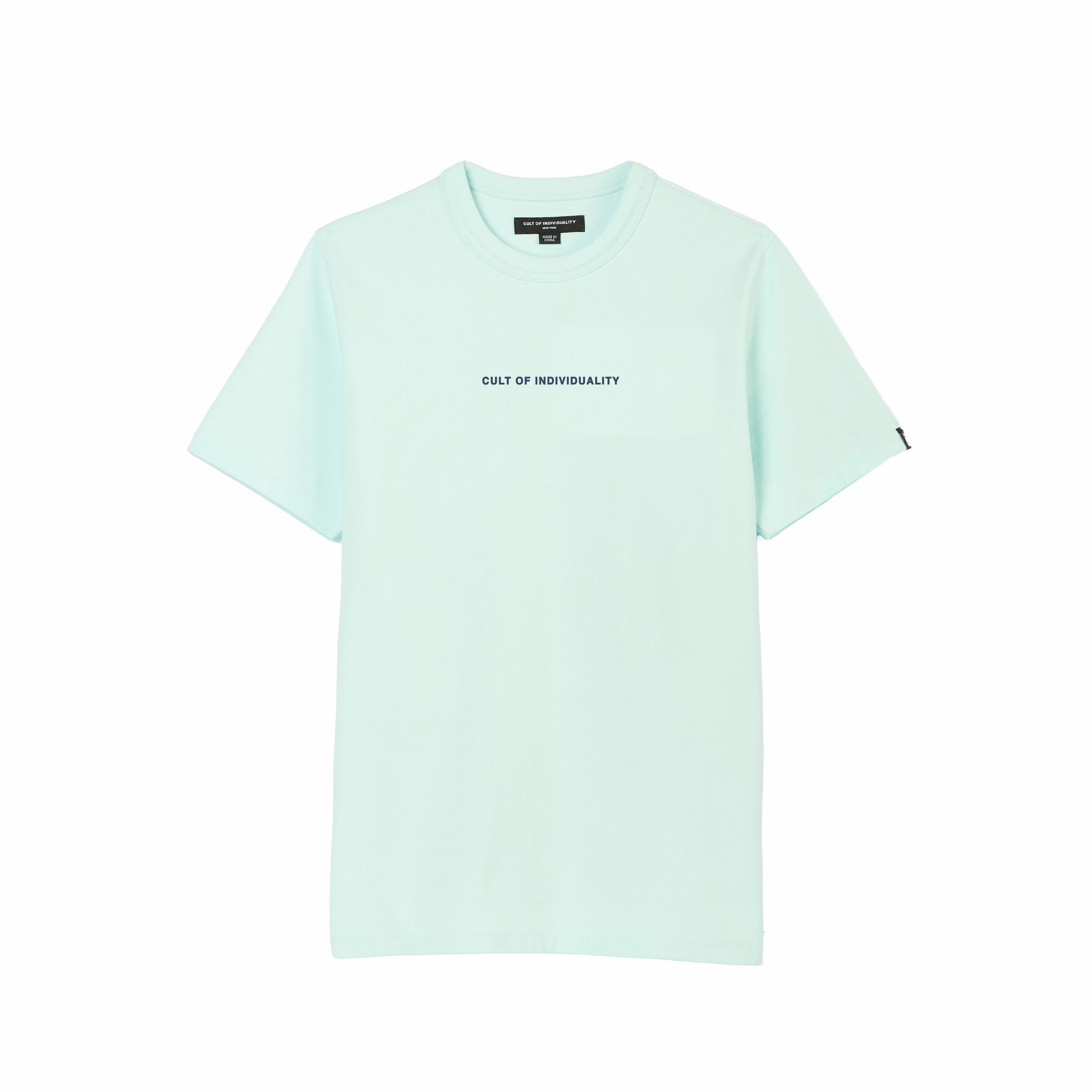 Cozy Touch Cult's Heavyweight Short Sleeve Crew Neck Tee "Shimuchan" Logo in Powder Blue