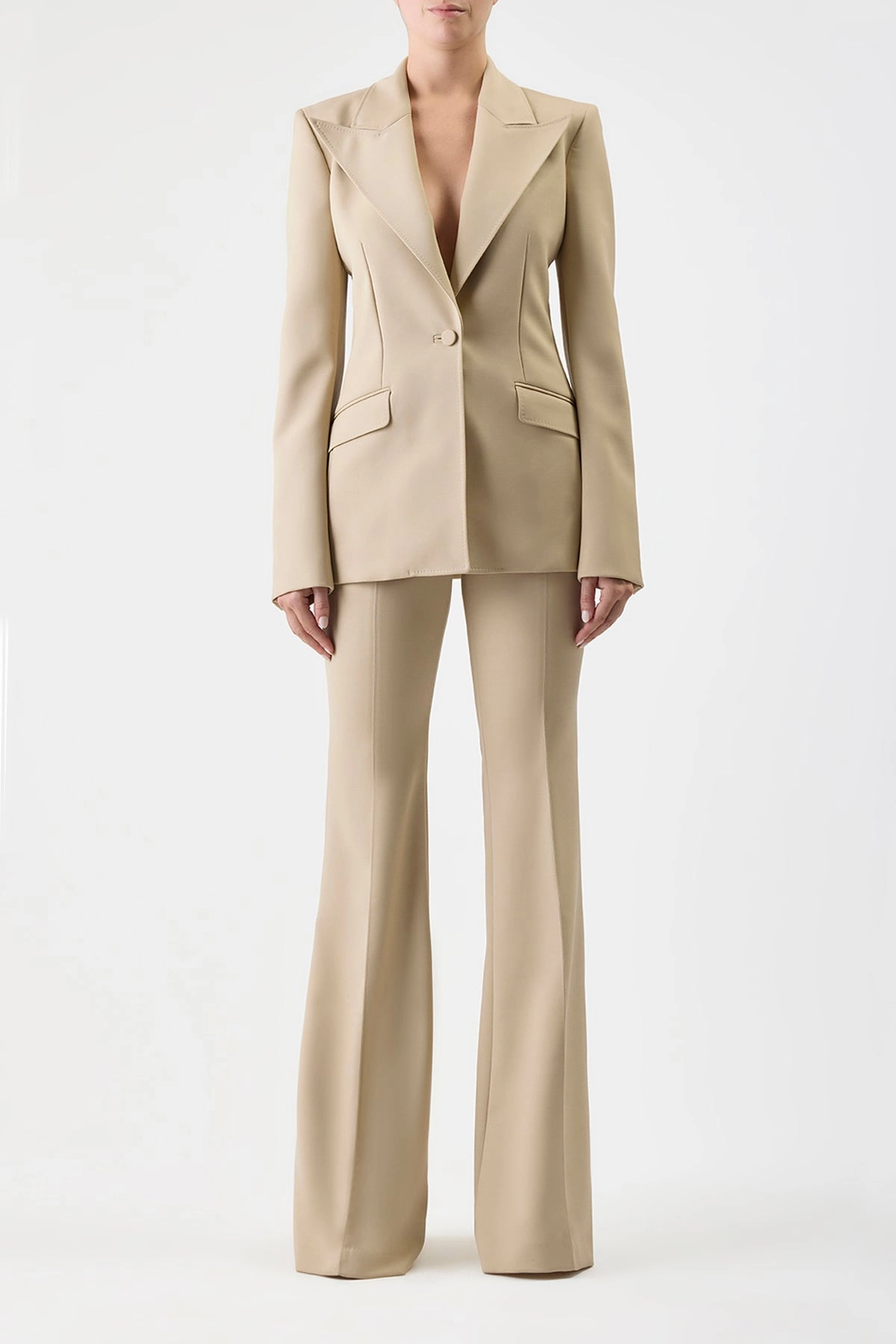 Leiva Blazer in Khaki Sportswear Wool Tailored Wear Relaxed Comfort Wear