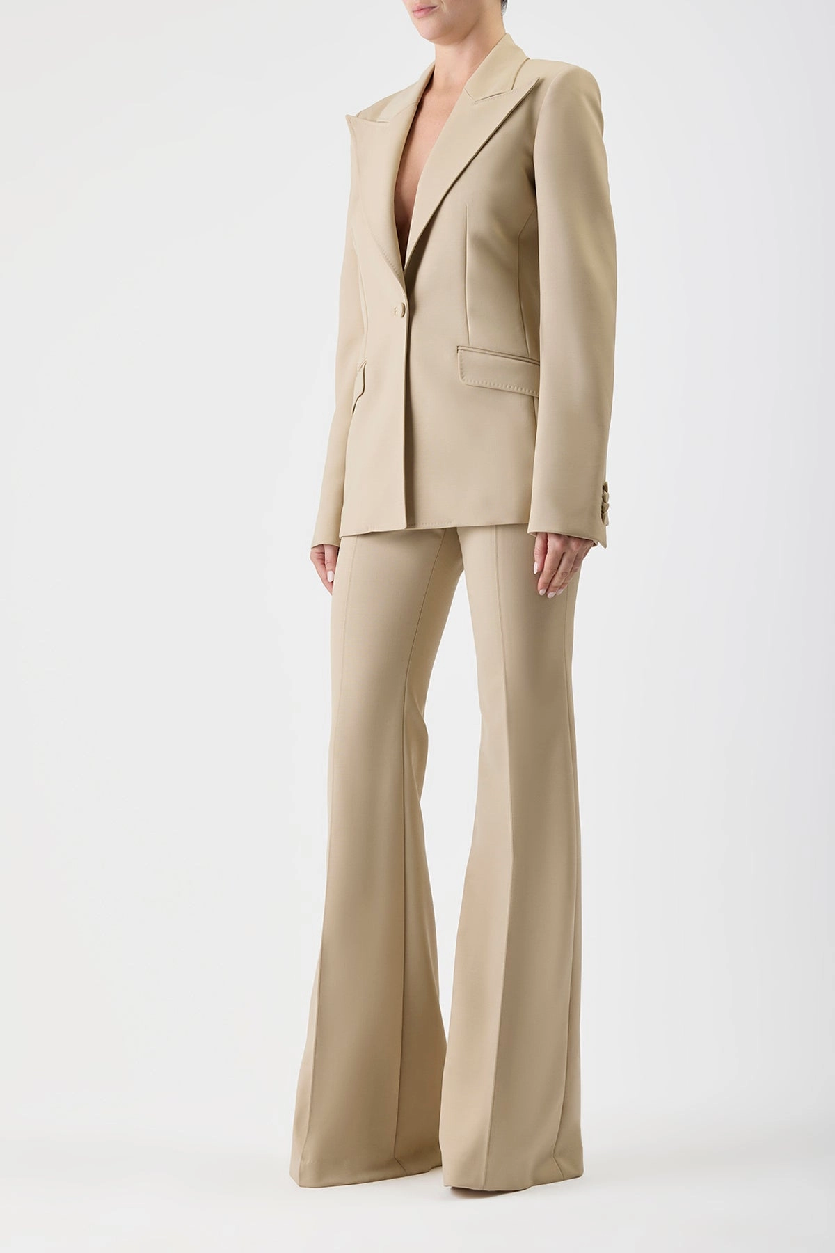 Tailoring Enhancement Features Leiva Blazer in Khaki Sportswear Wool