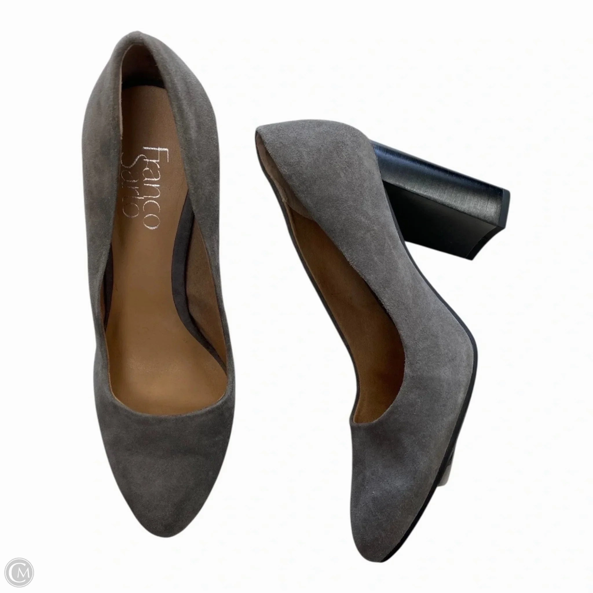 Stable Soft Finish Shoes Heels Block By Franco Sarto In Grey, Size: 6.5