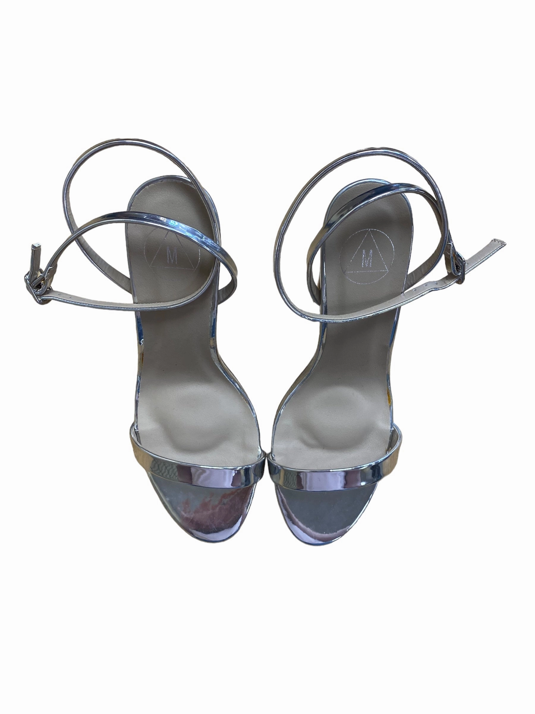 Shoes Heels Block By Missguided In Silver, Size: 6.5 Wedding Shoes Comfortable Buckle