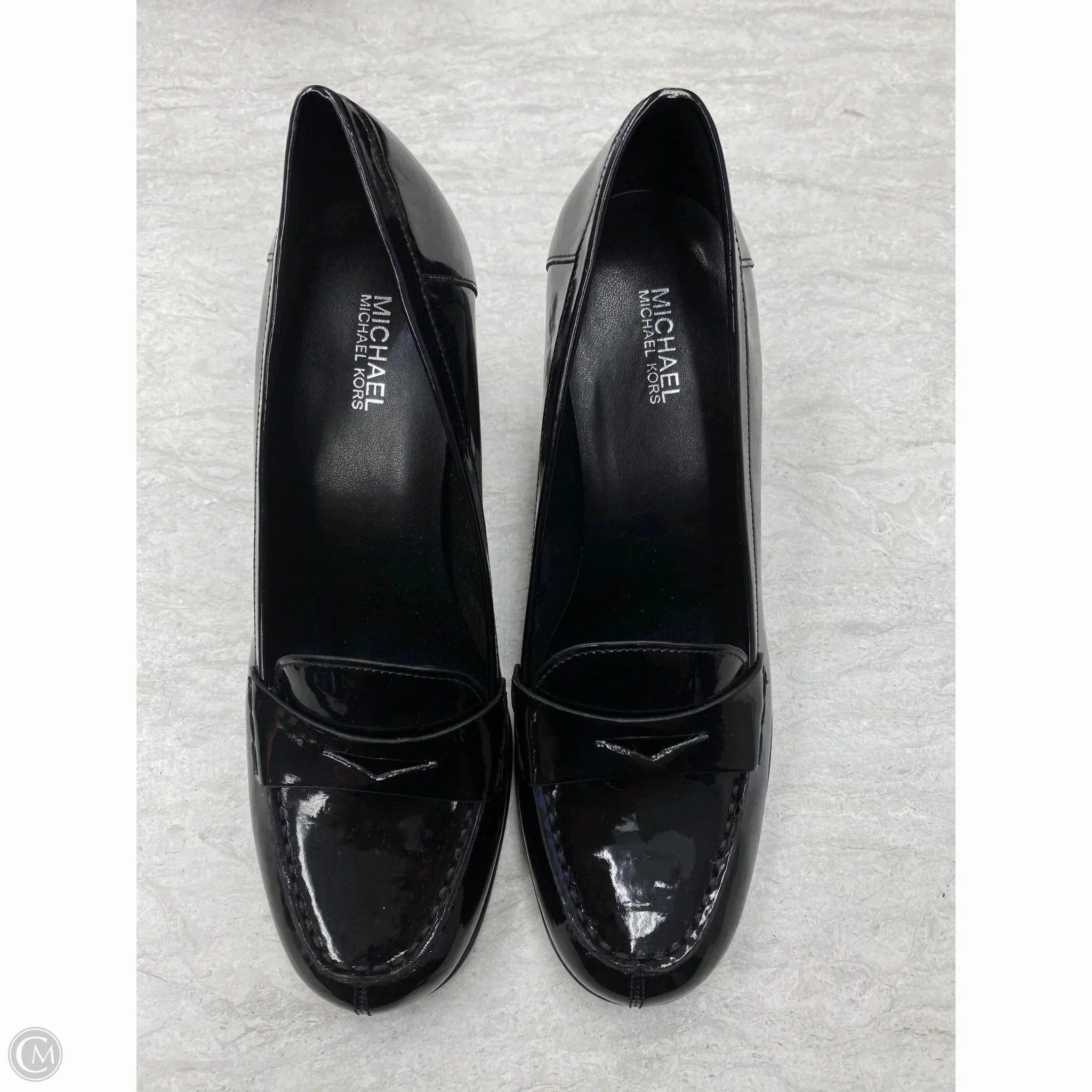 Leather Insole Shoes Heels Block By Michael By Michael Kors In Black, Size: 8