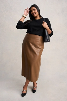 Resale Value Faux Leather Skirt - Tan