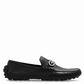 True Pace Elegant Footwear Ferragamo Black Gancini Ornament Driver