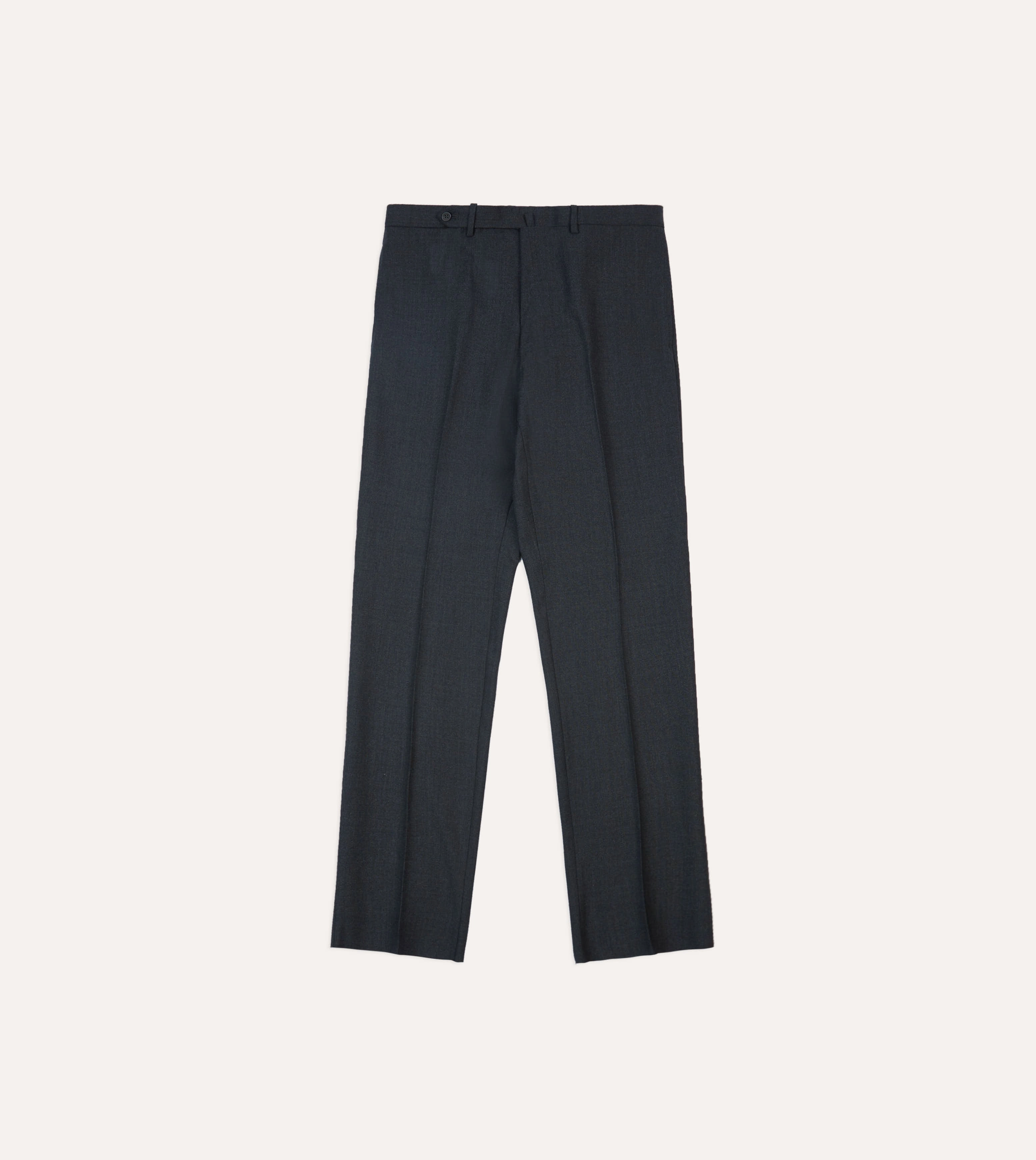 Charcoal Tropical Wool Flat Front Trouser FlexibleKneePanels