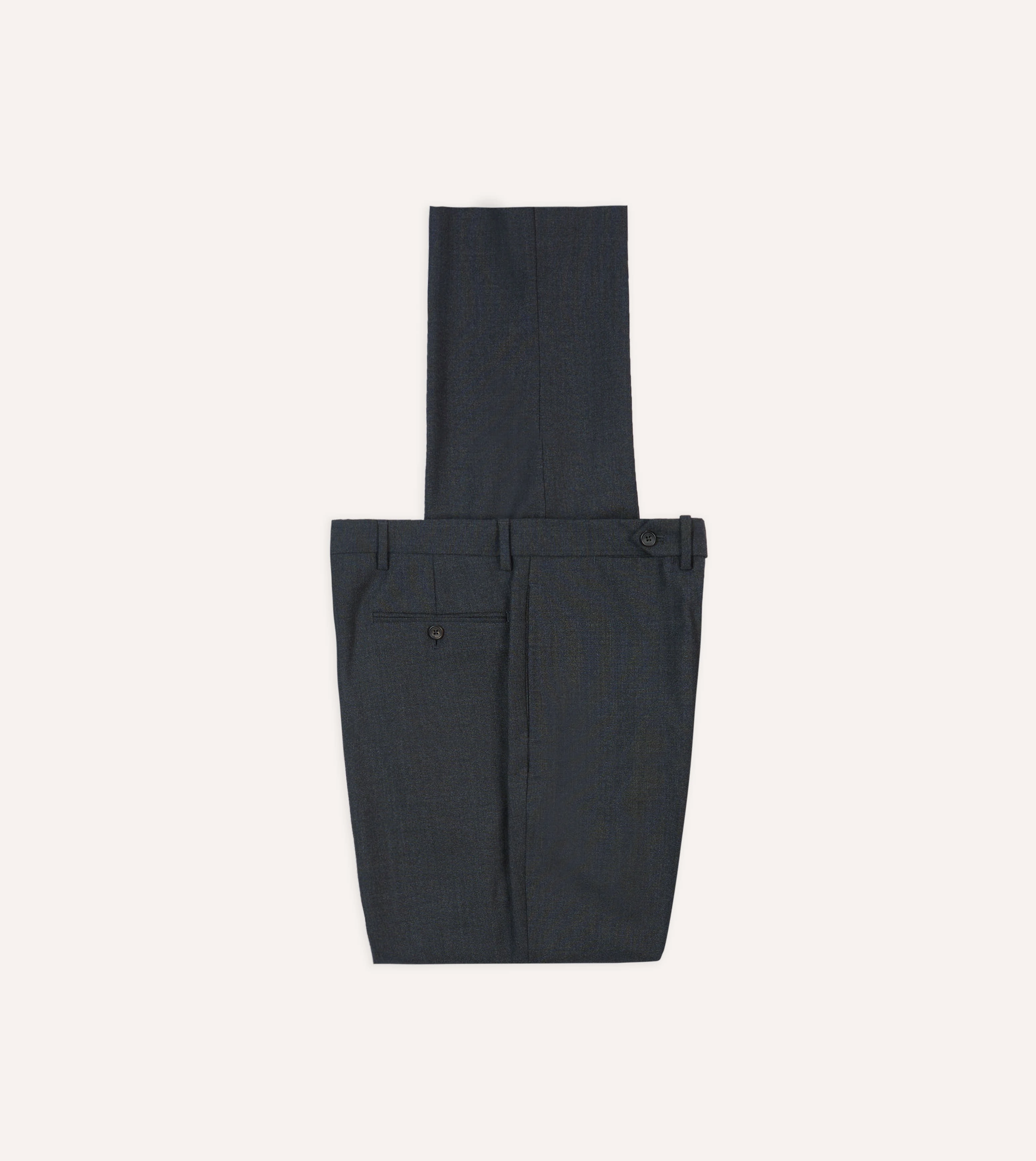 Cozy Waist Charcoal Tropical Wool Flat Front Trouser