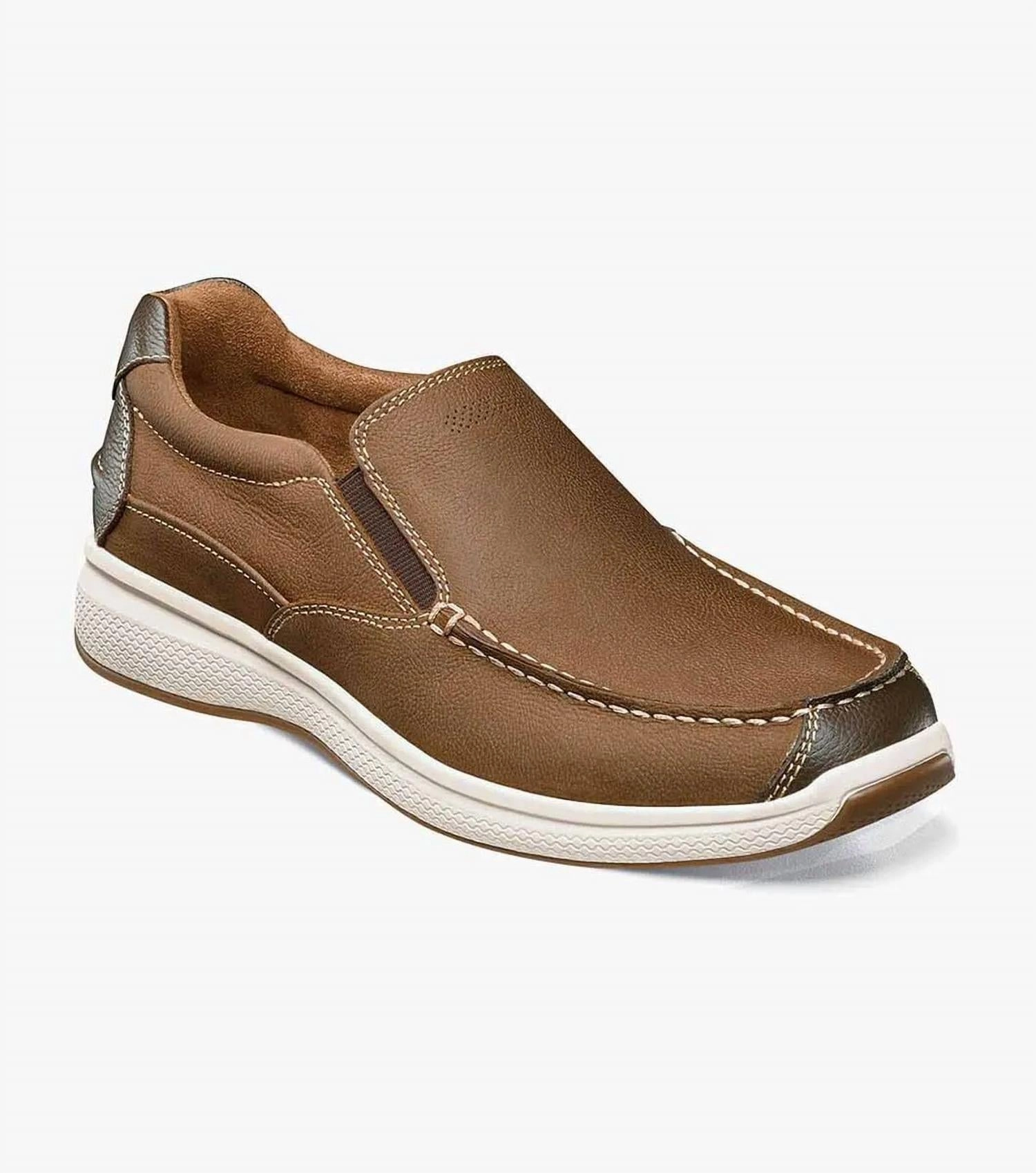 Weekend Pace Men's Great Lakes Moc Toe Slip On - Wide Width In Stone