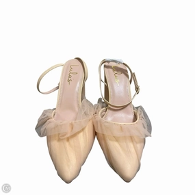 Embroidered Casual Cool Shoes Heels Block By Lulus In Cream, Size: 10