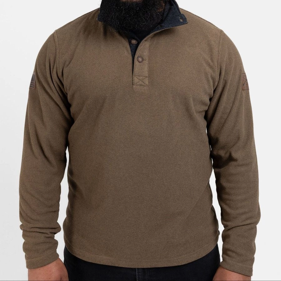 Fleece Henley - Brown Warm Fit