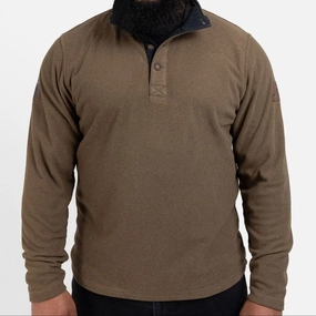 Performance Ready Fit Iridescent effect Fleece Henley - Brown