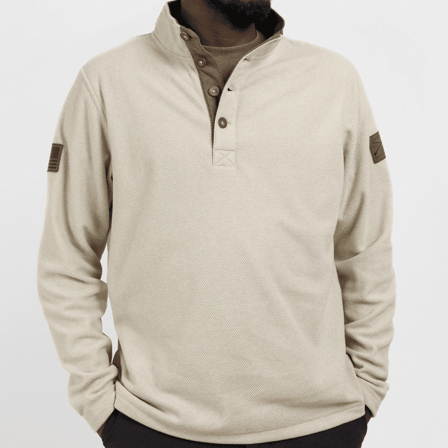 Mink like Fleece Henley - Sand