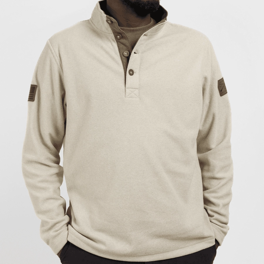 Flexible Motion Chic Street Fleece Henley - Sand