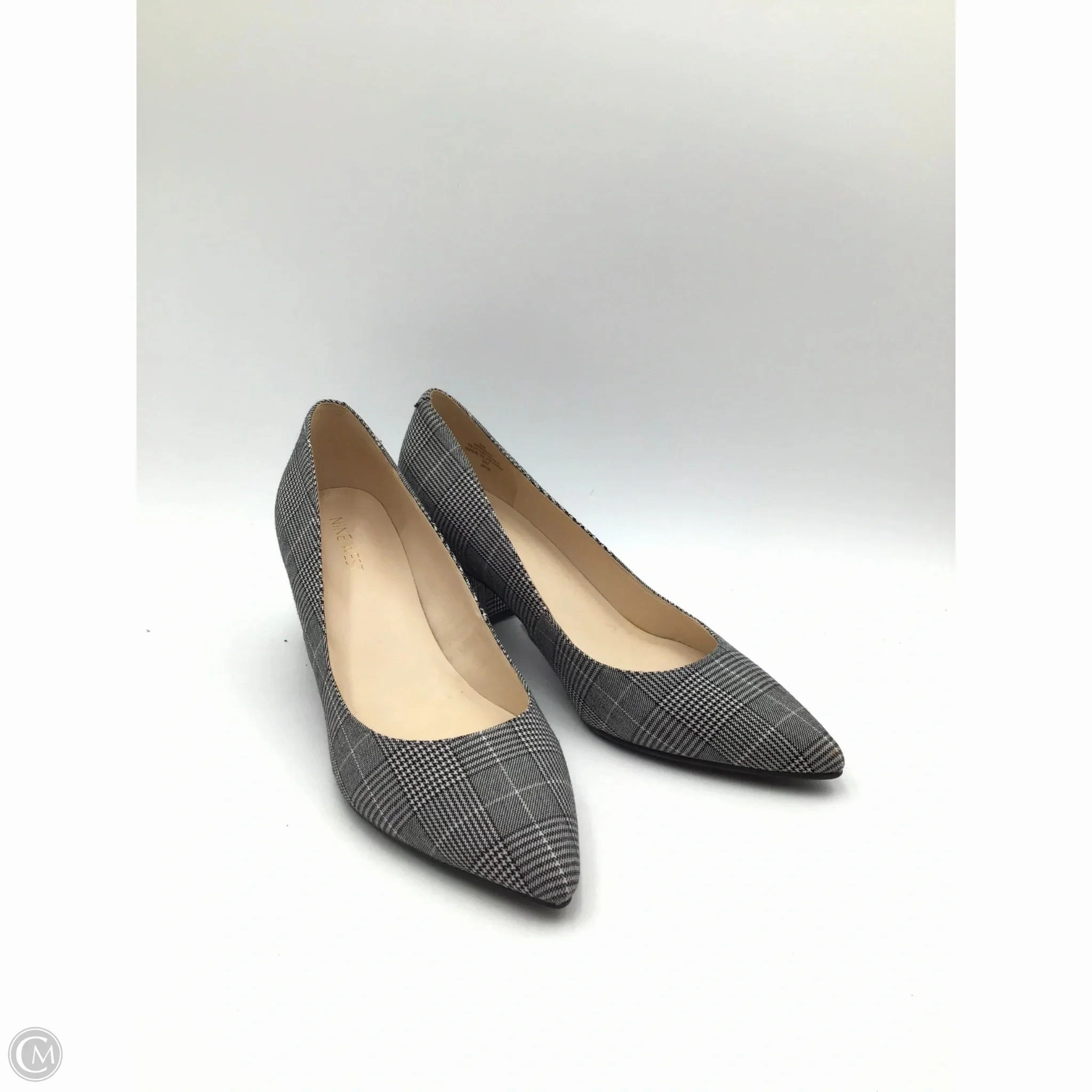Sophisticated Shoes Chic Party Heels Shoes Heels Block By Nine West In Plaid Pattern, Size: 8