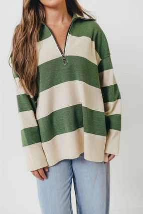 Fontaine Pullover in Green Ivory Vintage Shirt