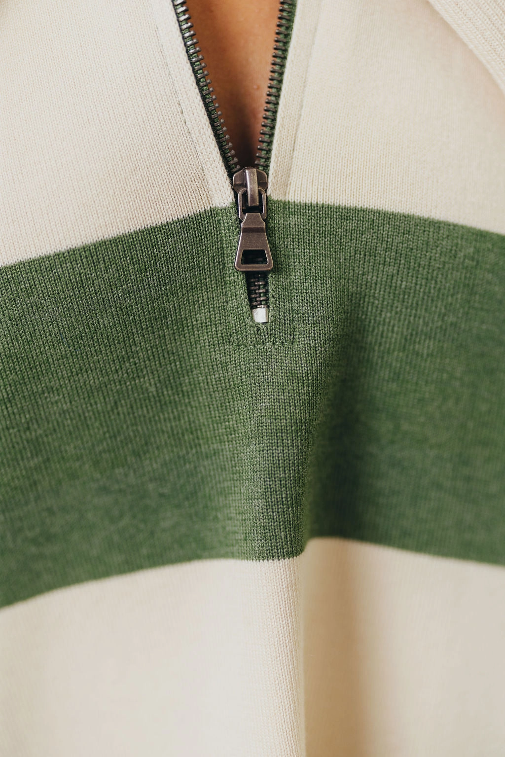 Fontaine Pullover in Green Ivory Tencel Blend Fabric Tension Balanced Design
