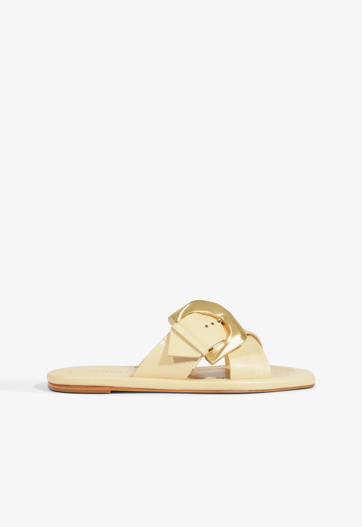 Mesh Lining Lois Beige Leather Flat Sandal