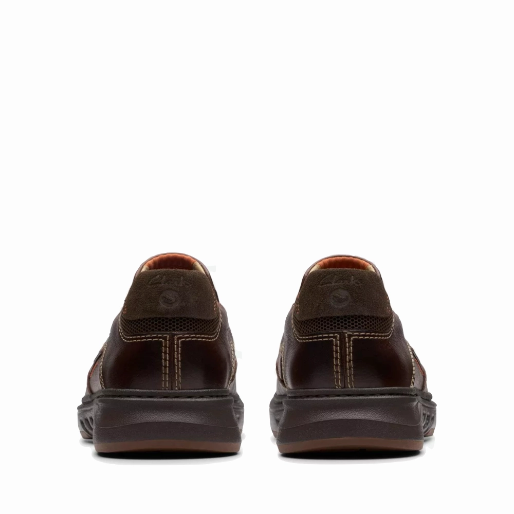 Winner Shade Textured Outsole Clarks Men's Un Briley Step Leather Slip On Shoe in Mahogany