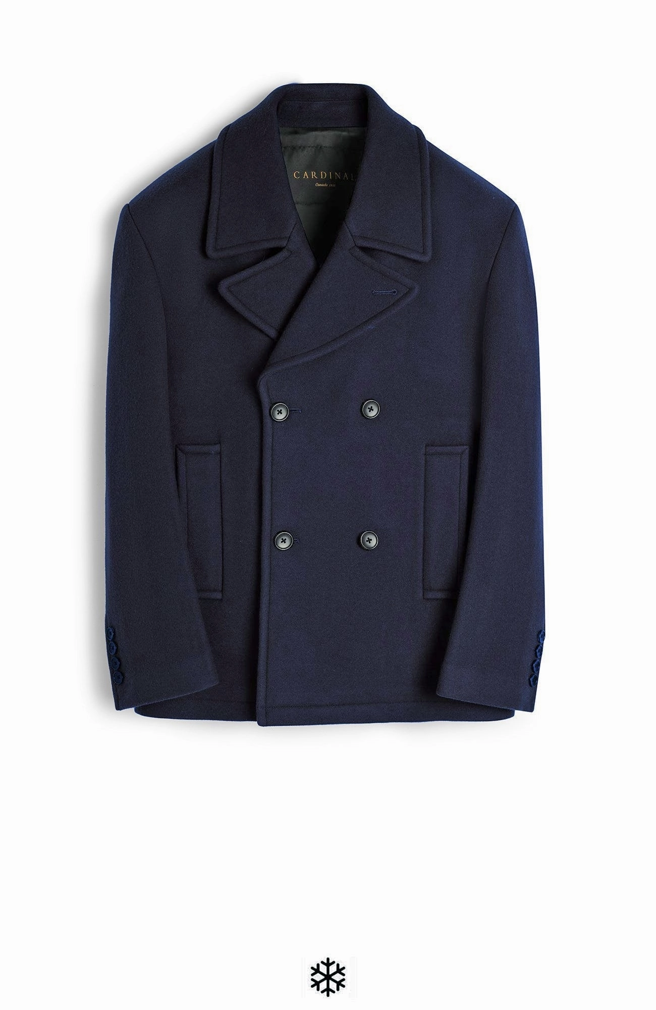 WaterResistantCoating Minimalist Aesthetic CARRARA NAVY WOOL & CASHMERE PEACOAT
