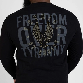 Freedom Over Tyranny Long Sleeve - Black Stretch Knit Technology Shiny Finish