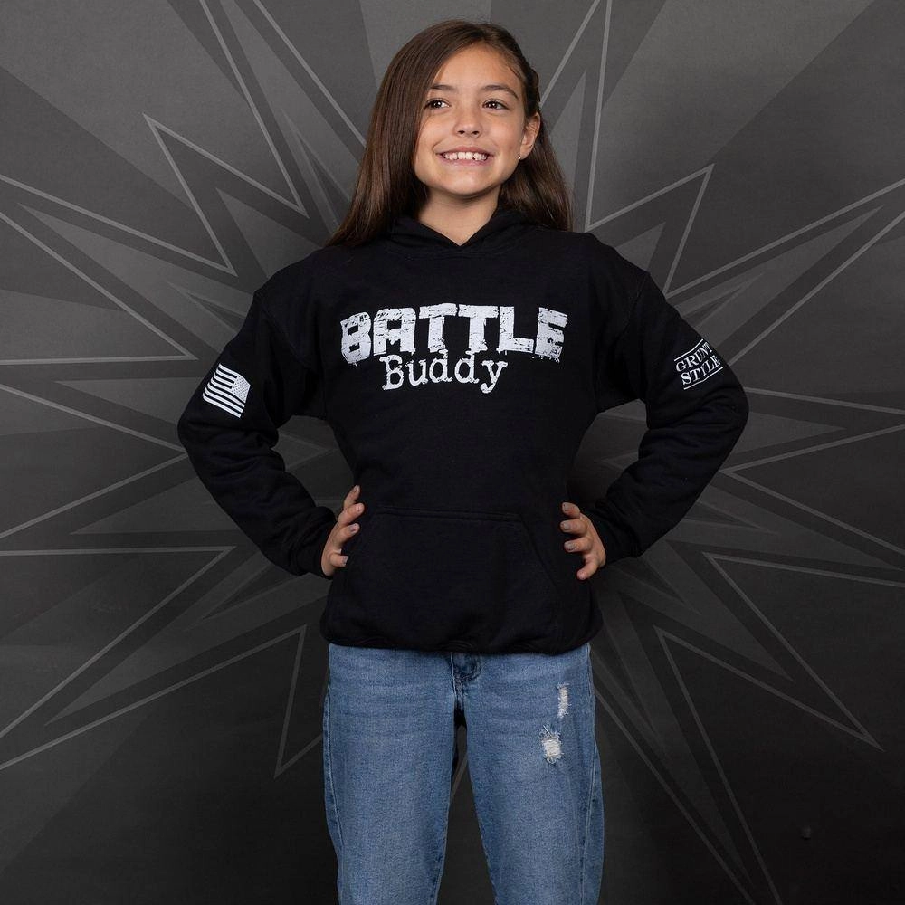 Youth Battle Buddy Hoodie - Black Autumn Staple Cozy Motion