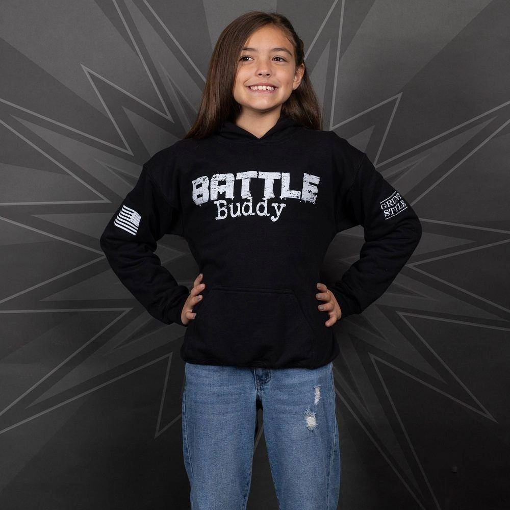 Youth Battle Buddy Hoodie - Black Flex Fit Fabric