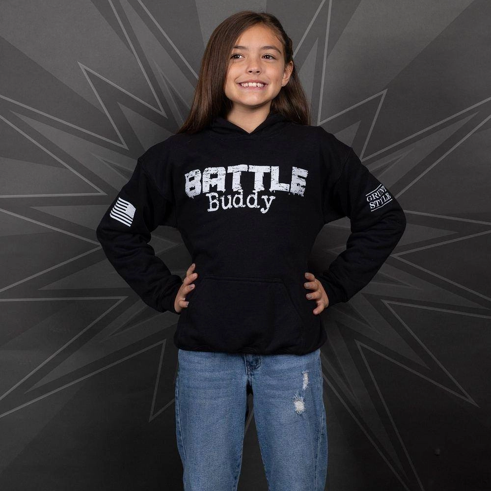 Youth Battle Buddy Hoodie - Black Date night Travel Friendly