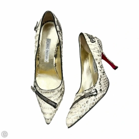 Satin Pumps Sleek Pumps Shoes Heels Stiletto By Luciano Padovan In Snakeskin Print, Size: 7.5