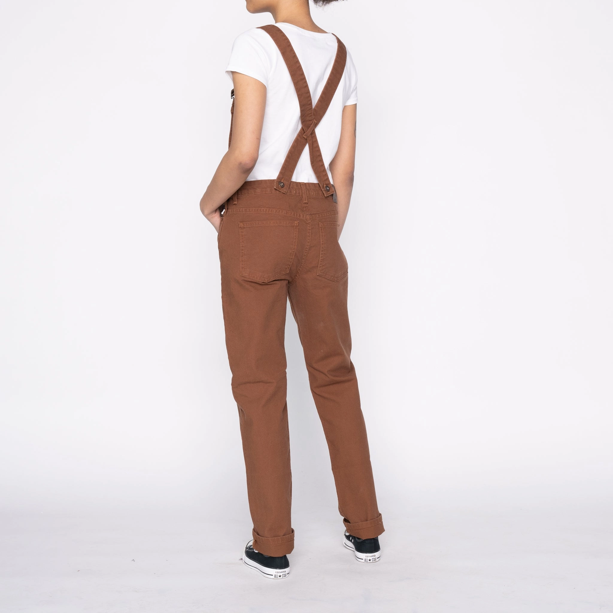 Neutral Casual Overalls - Brick Canvas