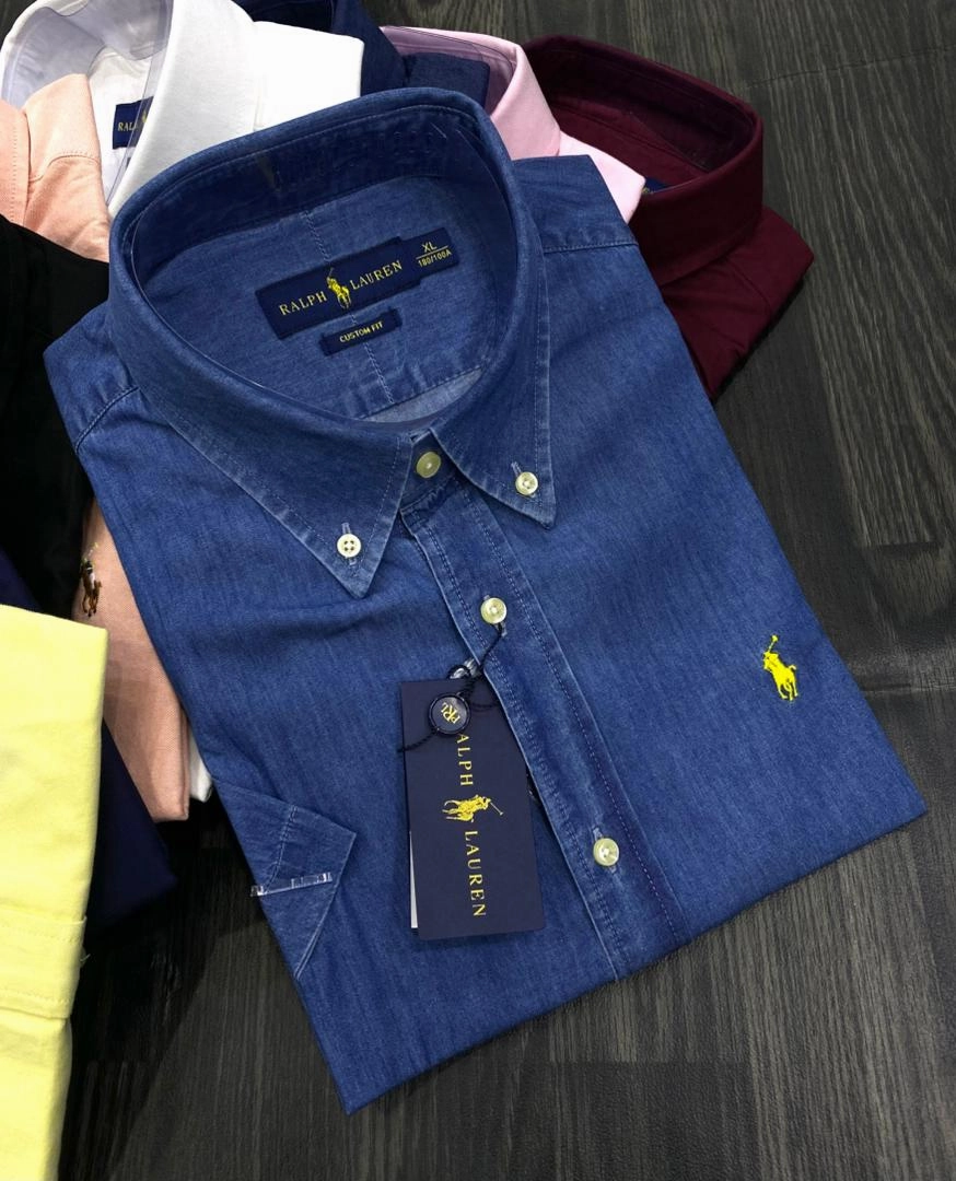 Soft Comfort Polo Ralph Lauren Denim Blue Men Short Sleeve Small Pony Shirt