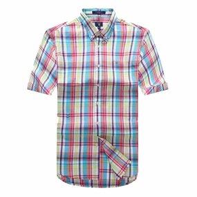 Chic Ensemble No Bulk Layering System Gant Men Short Sleeve Check Shirt