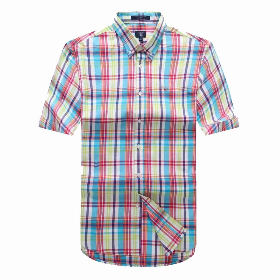 Chic Ensemble No Bulk Layering System Gant Men Short Sleeve Check Shirt