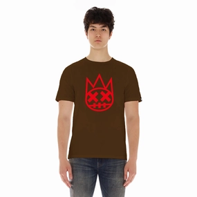 Indoor Event Layering Fashion Cult's Red Shimuchan Short Sleeve Crew Neck Tee in Brown