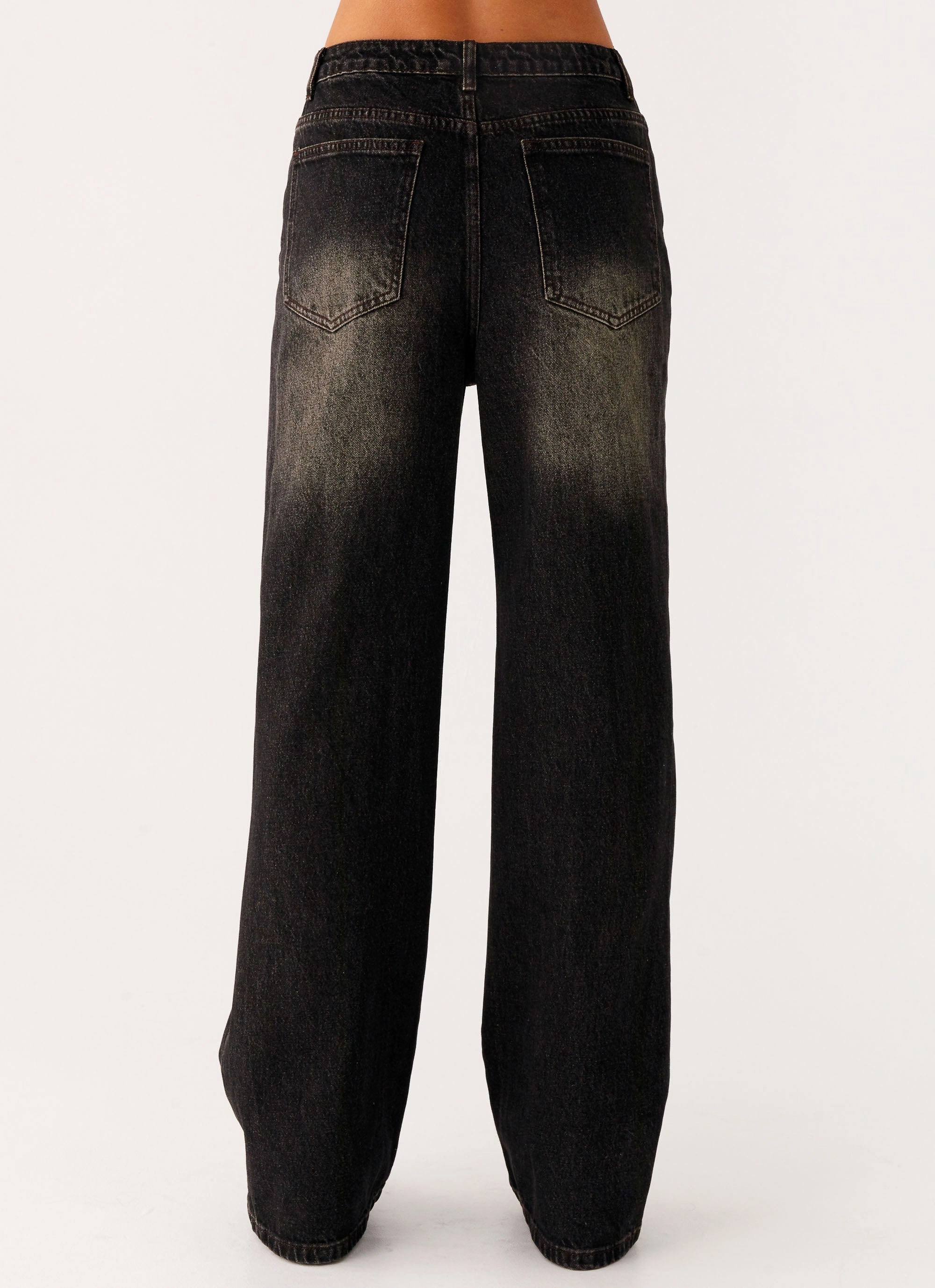 Back Again Straight Leg Denim Jeans - Acid Charcoal Classic Wear Slim