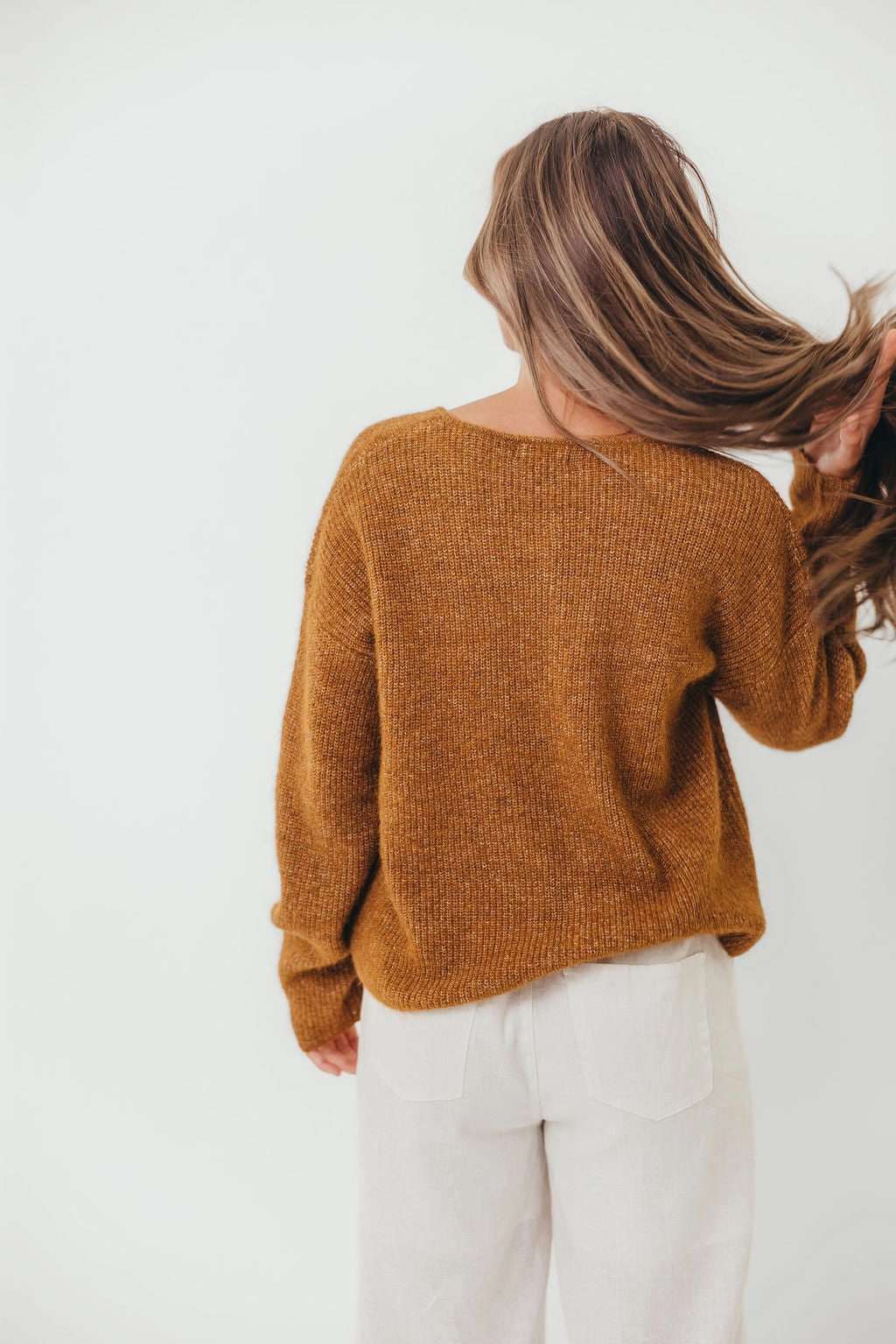 Newport Cardigan in Camel TaglessNecklineComfort