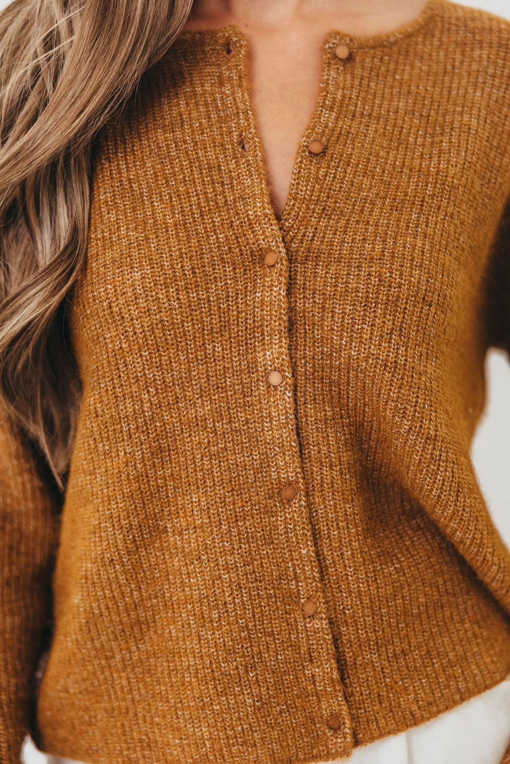 Newport Cardigan in Camel Flowing Design Soft Material