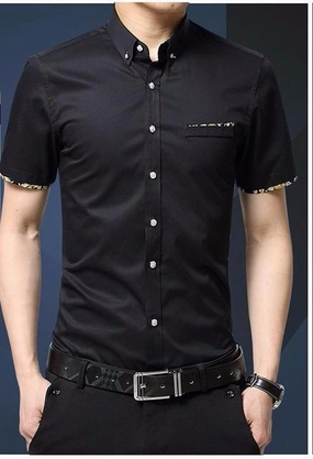 Non Irritating Seams West Louis? Short Sleeve Slim Fit Cotton Shirt
