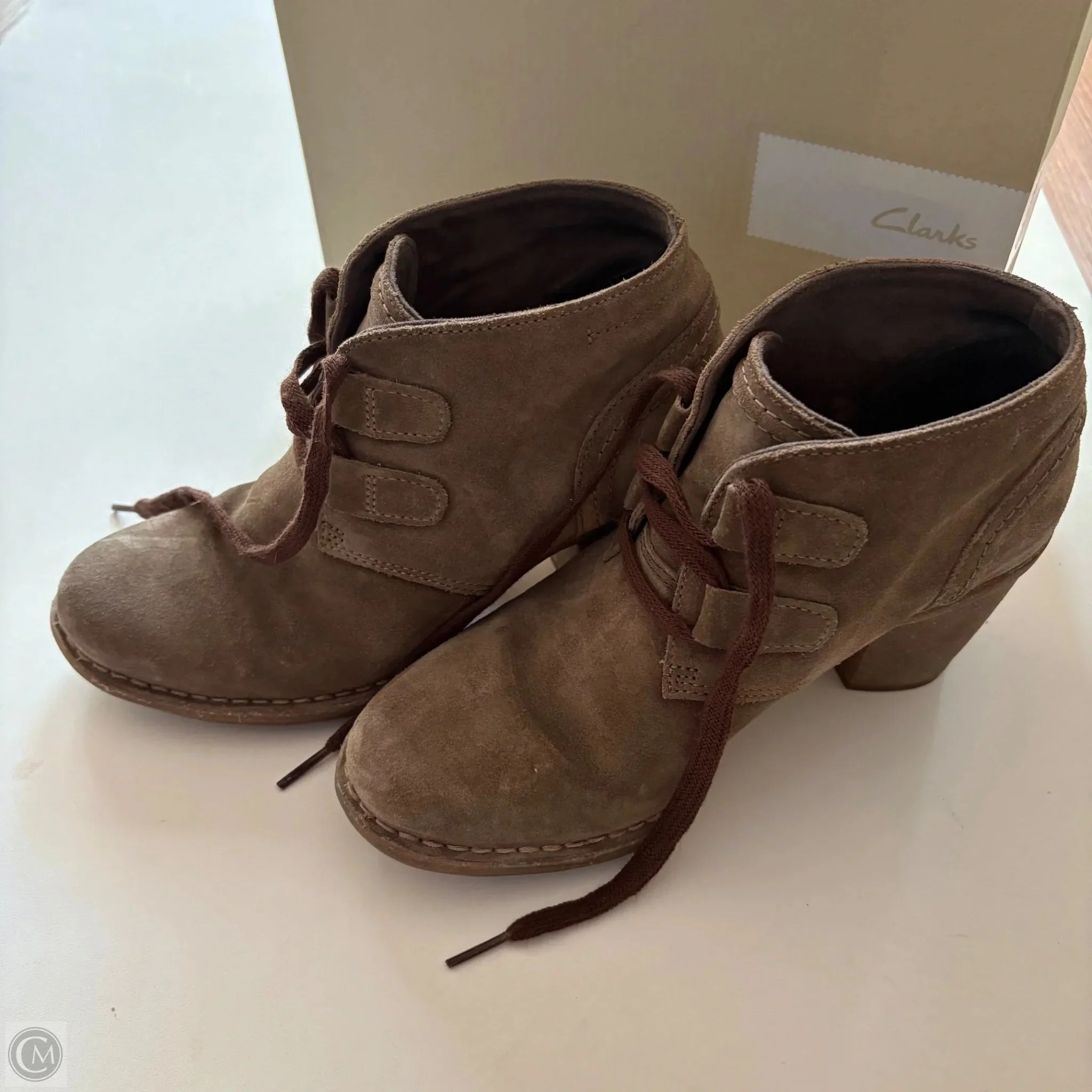 Shoes Heels Block By Clarks In Brown, Size: 7 Comfortable Boots