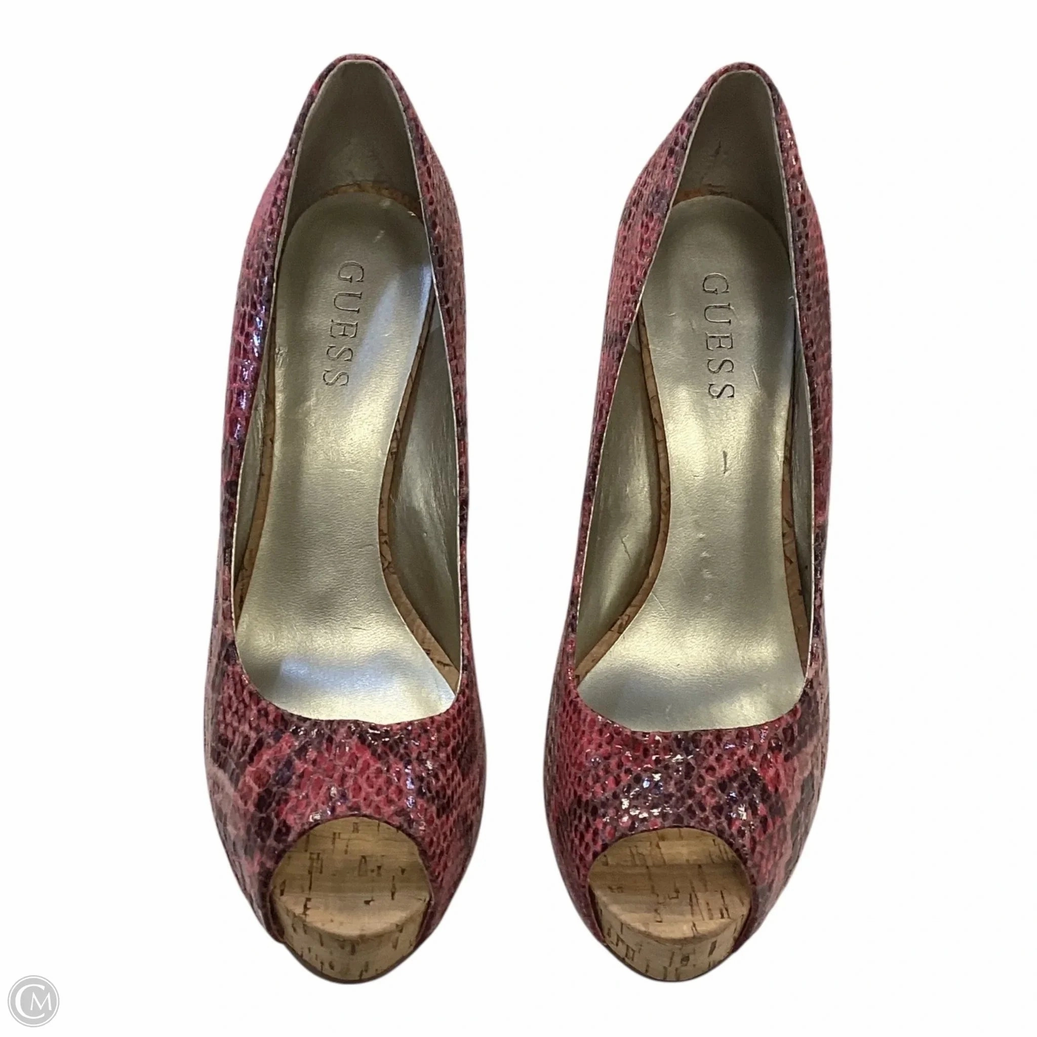 Premium Footwear Shoes Heels Stiletto By Guess In Snakeskin Print, Size: 8