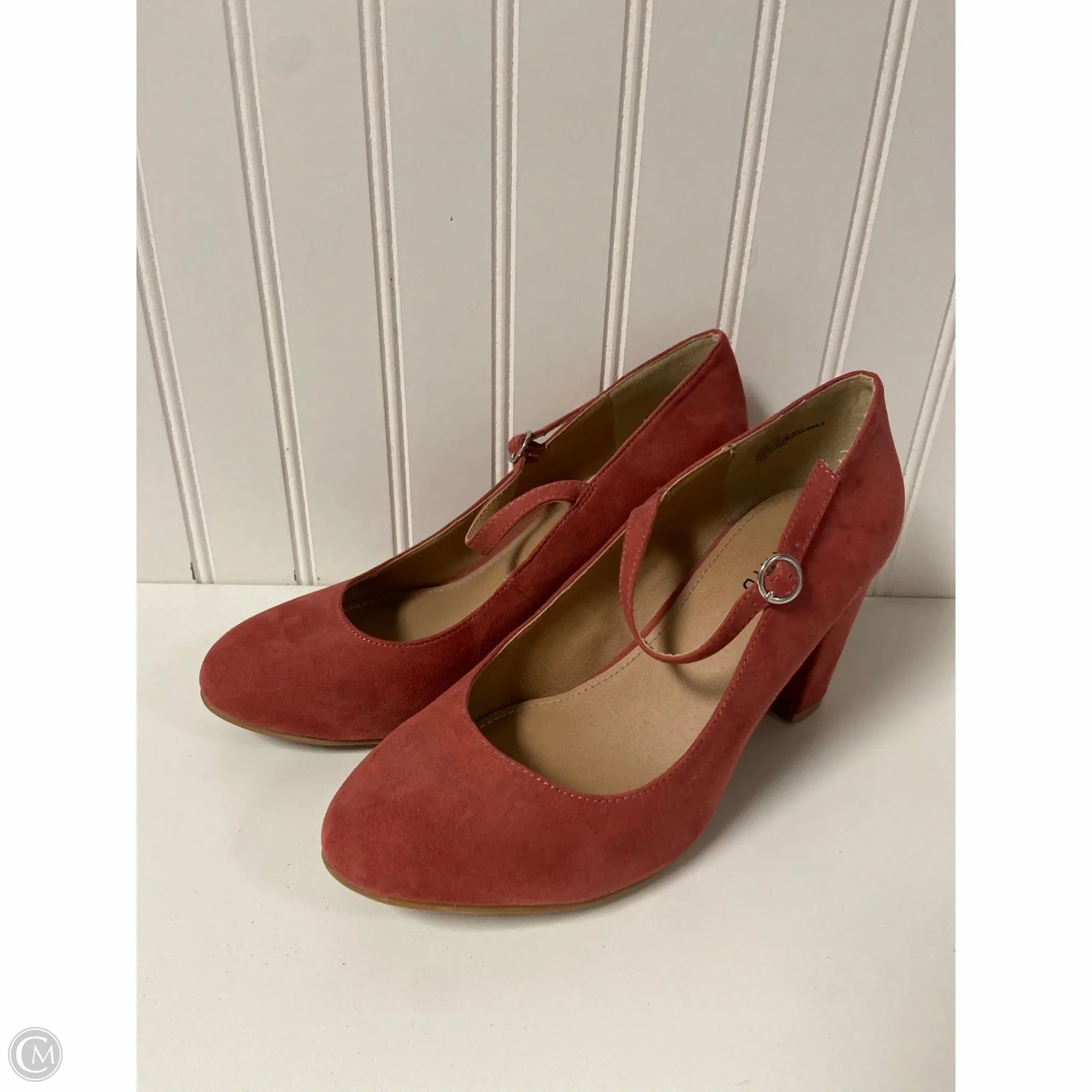 Textured Surface Shoes Heels Block By Torrid In Red, Size: 7.5