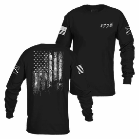 Raglan sleeves Comfortable fit 1776 Flag Long Sleeve - Black