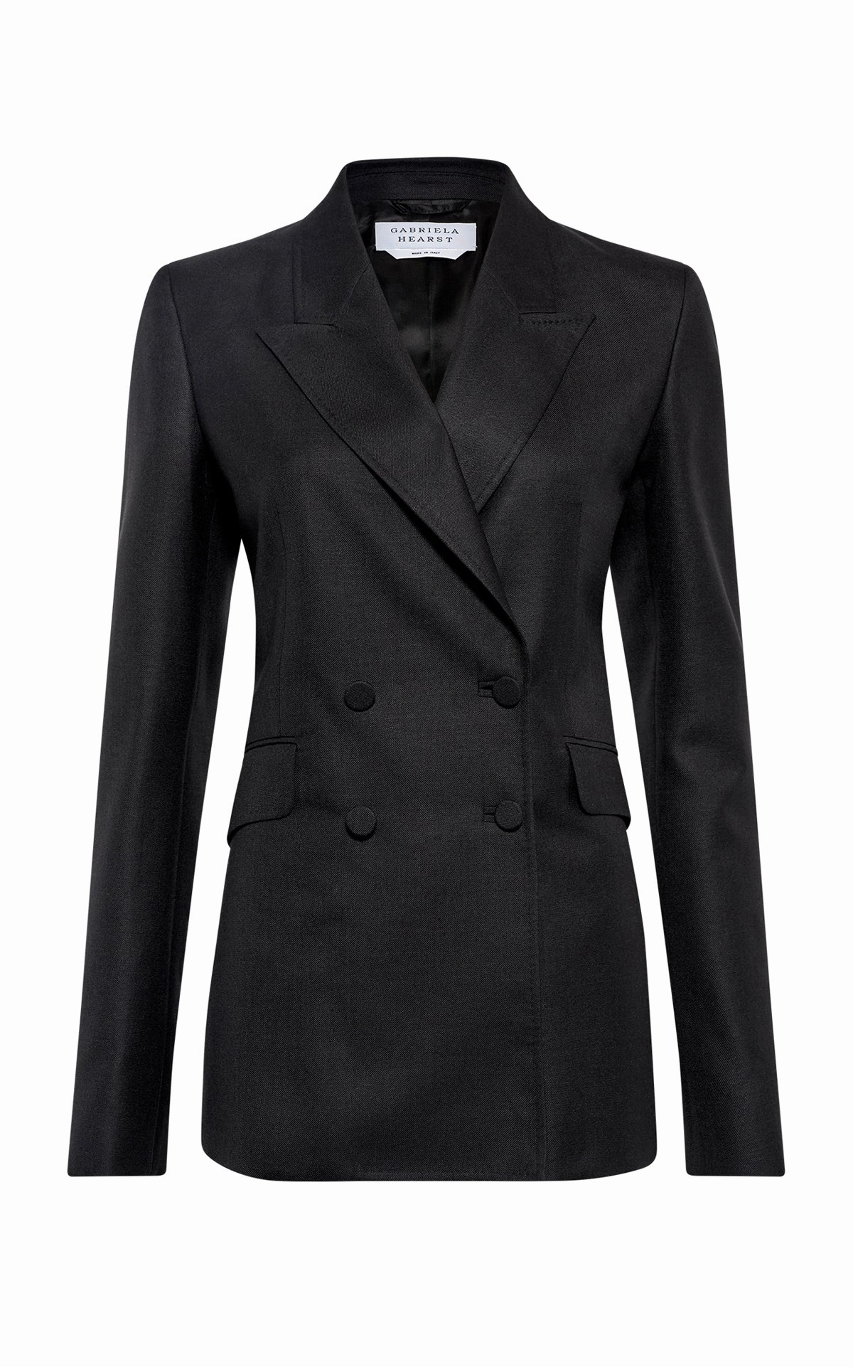 Angela Blazer in Black Virgin Wool Silk with Linen Timeless Tailoring Timeless Layer